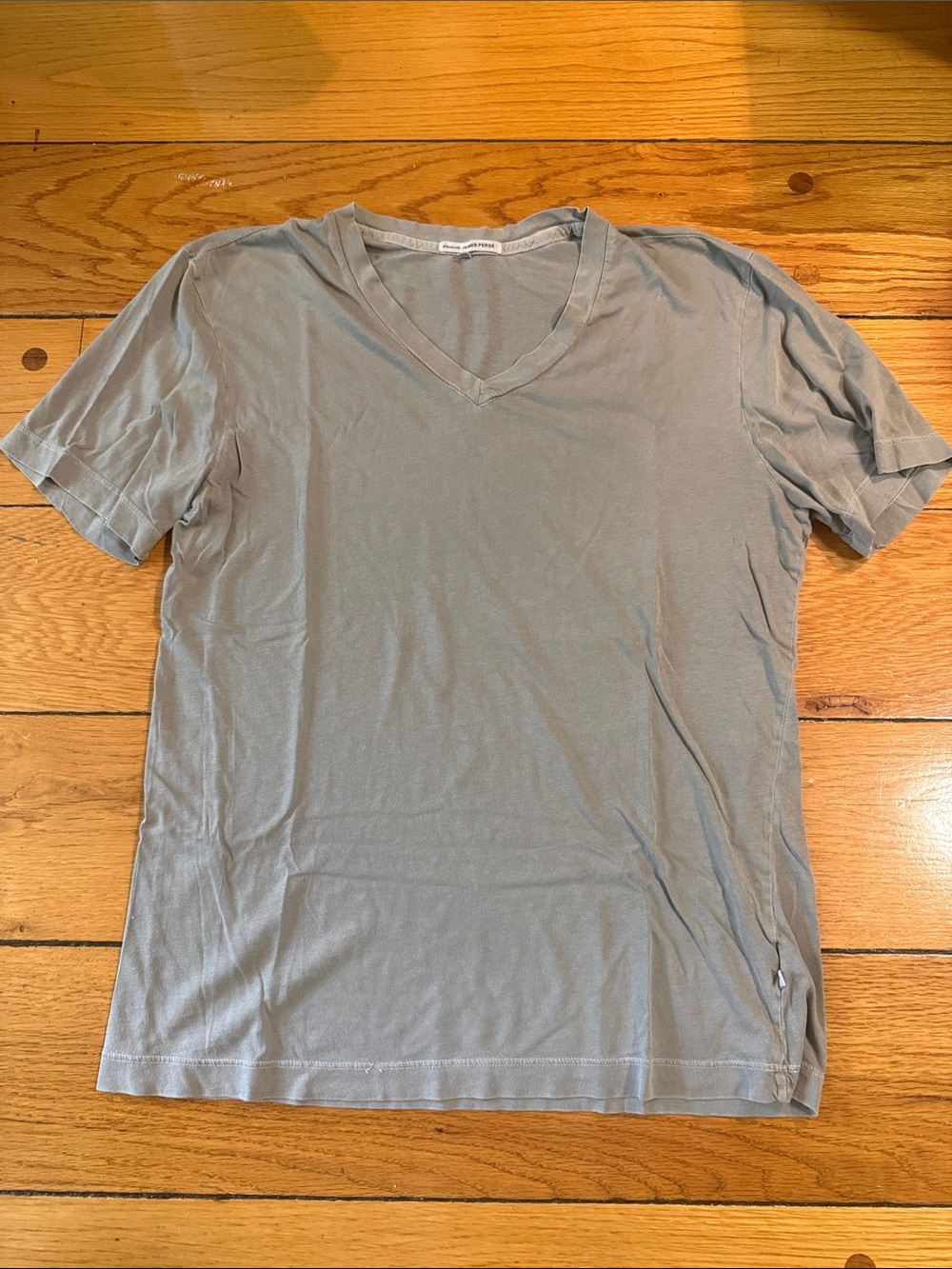 James Perse Men's V-Neck T-Shirt in Light Gray